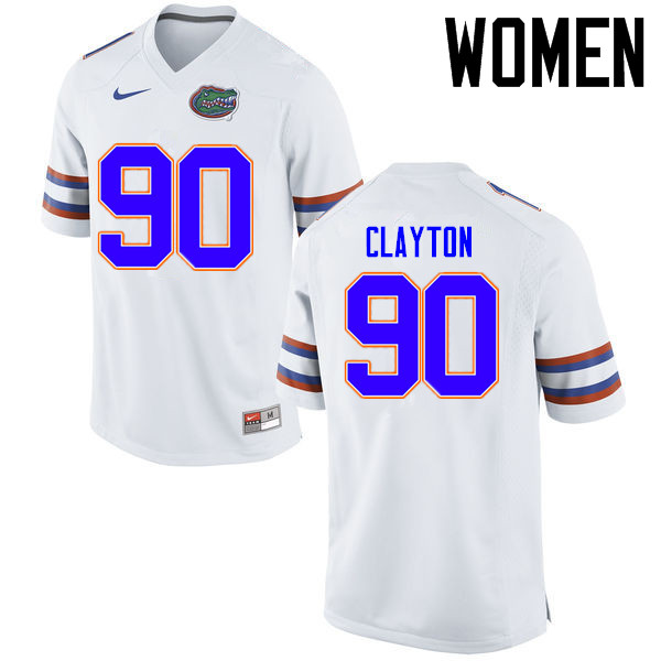 Women Florida Gators #90 Antonneous Clayton College Football Jerseys Sale-White - Click Image to Close